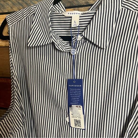 Popsugar Blue And White‎ Stripe Dress Size Large - Picture 4 of 9